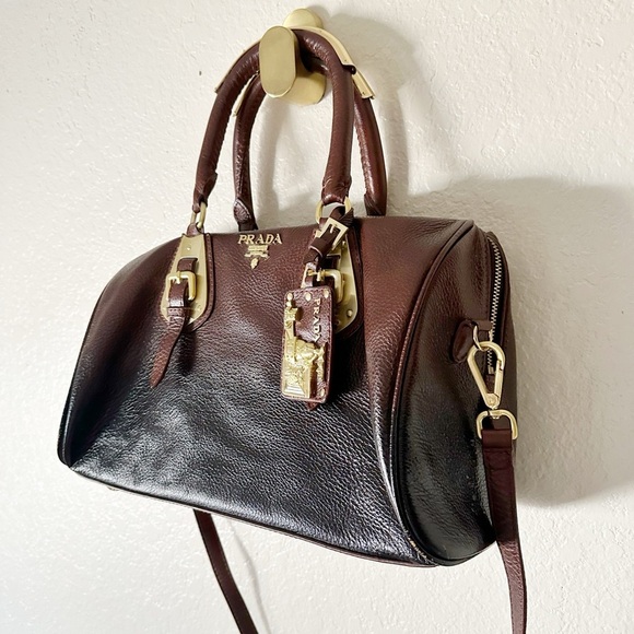 Authentic Prada Two-Tone Leather Satchel - Picture 2 of 9